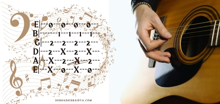 What does an ‘X’ mean in a guitar tab